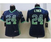 nike women nfl jerseys seattle seahawks #24 marshawn lynch blue[nike drift fashion]