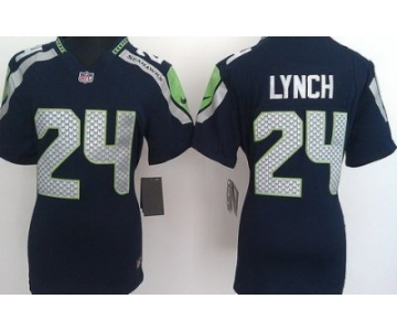 nike women nfl jerseys seattle seahawks #24 marshawn lynch blue[nike]