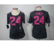 nike women nfl jerseys seattle seahawks #24 marshawn lynch dk.grey[breast cancer awareness]