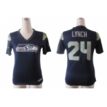 nike women nfl jerseys seattle seahawks #24 marshawn lynch field flirt fashion blue[nike 2012]