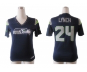 nike women nfl jerseys seattle seahawks #24 marshawn lynch field flirt fashion blue[nike 2012]