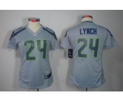 nike women nfl jerseys seattle seahawks #24 marshawn lynch grey[nike limited]