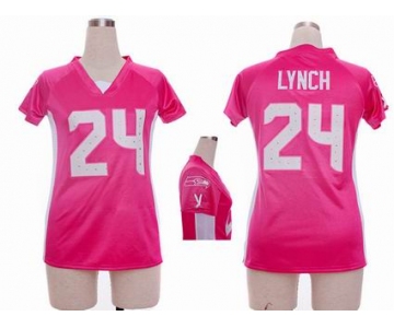 nike women nfl jerseys seattle seahawks #24 marshawn lynch pink[draft him ii top]