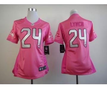 nike women nfl jerseys seattle seahawks #24 marshawn lynch pink[nike love's]