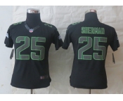 nike women nfl jerseys seattle seahawks #25 sherman black[nike impact limited]