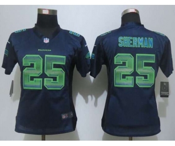 nike women nfl jerseys seattle seahawks #25 sherman blue[Strobe Limited]