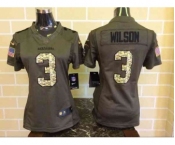 nike women nfl jerseys seattle seahawks #3 wilson army green[nike Limited Salute To Service]