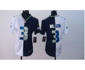 nike women nfl jerseys seattle seahawks #3 wilson blue-white[nike split]