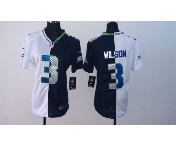 nike women nfl jerseys seattle seahawks #3 wilson blue-white[nike split]