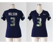 nike women nfl jerseys seattle seahawks #3 wilson blue[handwork sequin lettering fashion]