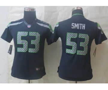 nike women nfl jerseys seattle seahawks #53 smith blue[nike]