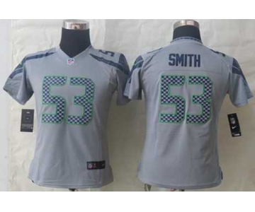 nike women nfl jerseys seattle seahawks #53 smith grey[nike limited]