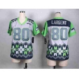 nike women nfl jerseys seattle seahawks #80 largent noble fashion[2015 Elite]