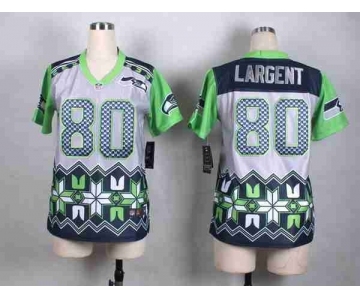 nike women nfl jerseys seattle seahawks #80 largent noble fashion[2015 Elite]