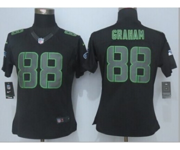 nike women nfl jerseys seattle seahawks #88 graham black[nike impact limited]