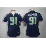 nike women nfl jerseys seattle seahawks #91 clemons blue[nike limited]