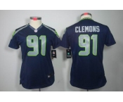 nike women nfl jerseys seattle seahawks #91 clemons blue[nike limited]