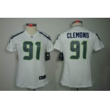 nike women nfl jerseys seattle seahawks #91 clemons white[nike limited]