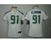 nike women nfl jerseys seattle seahawks #91 clemons white[nike limited]