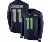 Youth Nike Seattle Seahawks #11 Sebastian Janikowski Limited Navy Blue Therma Long Sleeve NFL Jersey