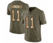 Youth Nike Seattle Seahawks #11 Sebastian Janikowski Limited Olive Gold 2017 Salute to Service NFL Jersey