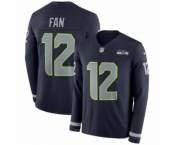 Youth Nike Seattle Seahawks 12th Fan Limited Navy Blue Therma Long Sleeve NFL Jersey