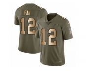 Youth Nike Seattle Seahawks 12th Fan Limited Olive Gold 2017 Salute to Service NFL Jersey