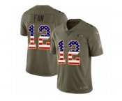 Youth Nike Seattle Seahawks 12th Fan Limited Olive USA Flag 2017 Salute to Service NFL Jersey