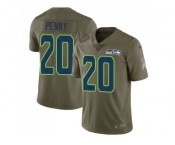 Youth Nike Seattle Seahawks #20 Rashaad Penny Olive Stitched NFL Limited 2017 Salute to Service Jersey