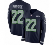 Youth Nike Seattle Seahawks #22 C. J. Prosise Limited Navy Blue Therma Long Sleeve NFL Jersey