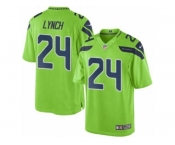 Youth Nike Seattle Seahawks #24 Marshawn Lynch Green Stitched NFL Limited Rush Jersey