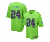 Youth Nike Seattle Seahawks #24 Marshawn Lynch Limited Green Strobe NFL Jersey