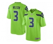 Youth Nike Seattle Seahawks #3 Russell Wilson Green Stitched NFL Limited Rush Jersey