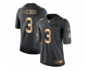 Youth Nike Seattle Seahawks #3 Russell Wilson Limited Black Gold Salute to Service NFL Jersey