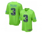 Youth Nike Seattle Seahawks #3 Russell Wilson Limited Green Strobe NFL Jersey