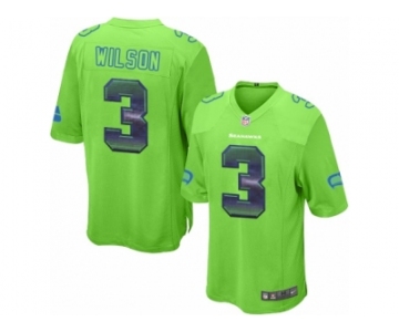 Youth Nike Seattle Seahawks #3 Russell Wilson Limited Green Strobe NFL Jersey