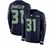 Youth Nike Seattle Seahawks #31 Kam Chancellor Limited Navy Blue Therma Long Sleeve NFL Jersey