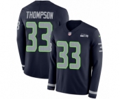 Youth Nike Seattle Seahawks #33 Tedric Thompson Limited Navy Blue Therma Long Sleeve NFL Jersey