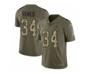 Youth Nike Seattle Seahawks #34 Thomas Rawls Limited Olive Camo 2017 Salute to Service NFL Jersey