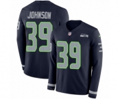 Youth Nike Seattle Seahawks #39 Dontae Johnson Limited Navy Blue Therma Long Sleeve NFL Jersey