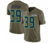 Youth Nike Seattle Seahawks #39 Dontae Johnson Limited Olive 2017 Salute to Service NFL Jersey