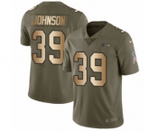 Youth Nike Seattle Seahawks #39 Dontae Johnson Limited Olive Gold 2017 Salute to Service NFL Jersey