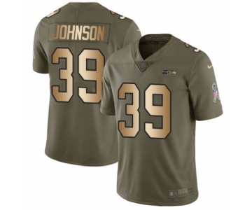 Youth Nike Seattle Seahawks #39 Dontae Johnson Limited Olive Gold 2017 Salute to Service NFL Jersey