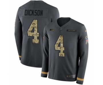 Youth Nike Seattle Seahawks #4 Michael Dickson Limited Black Salute to Service Therma Long Sleeve NFL Jersey