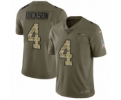 Youth Nike Seattle Seahawks #4 Michael Dickson Limited Olive Camo 2017 Salute to Service NFL Jersey