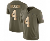 Youth Nike Seattle Seahawks #4 Michael Dickson Limited Olive Gold 2017 Salute to Service NFL Jersey