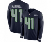 Youth Nike Seattle Seahawks #41 Byron Maxwell Limited Navy Blue Therma Long Sleeve NFL Jersey