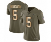 Youth Nike Seattle Seahawks #5 Alex McGough Limited Olive Gold 2017 Salute to Service NFL Jersey