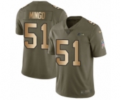 Youth Nike Seattle Seahawks #51 Barkevious Mingo Limited Olive Gold 2017 Salute to Service NFL Jersey