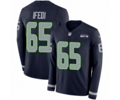 Youth Nike Seattle Seahawks #65 Germain Ifedi Limited Navy Blue Therma Long Sleeve NFL Jersey